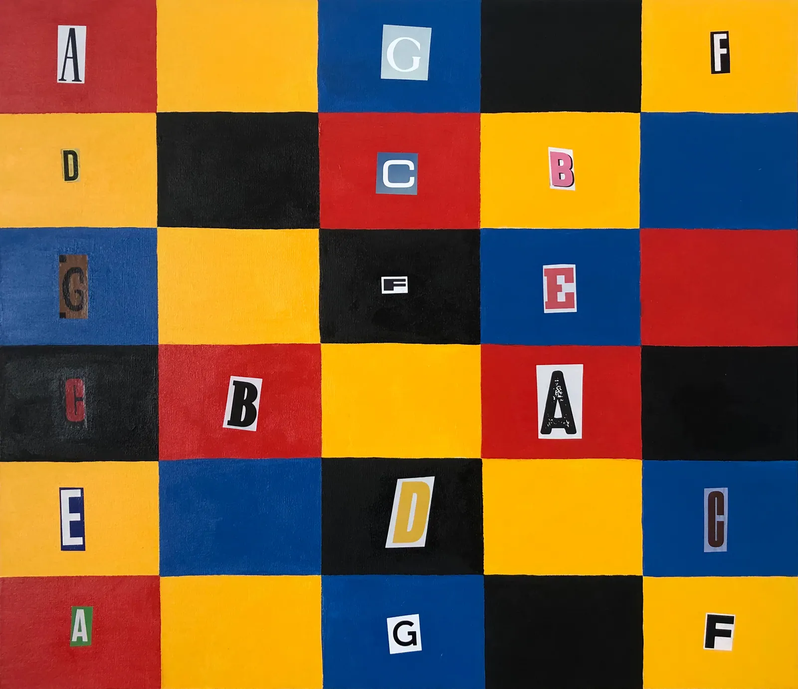 Escala #1, 2022 - 60 x 70 cm - Colagem e acrílica sobre tela