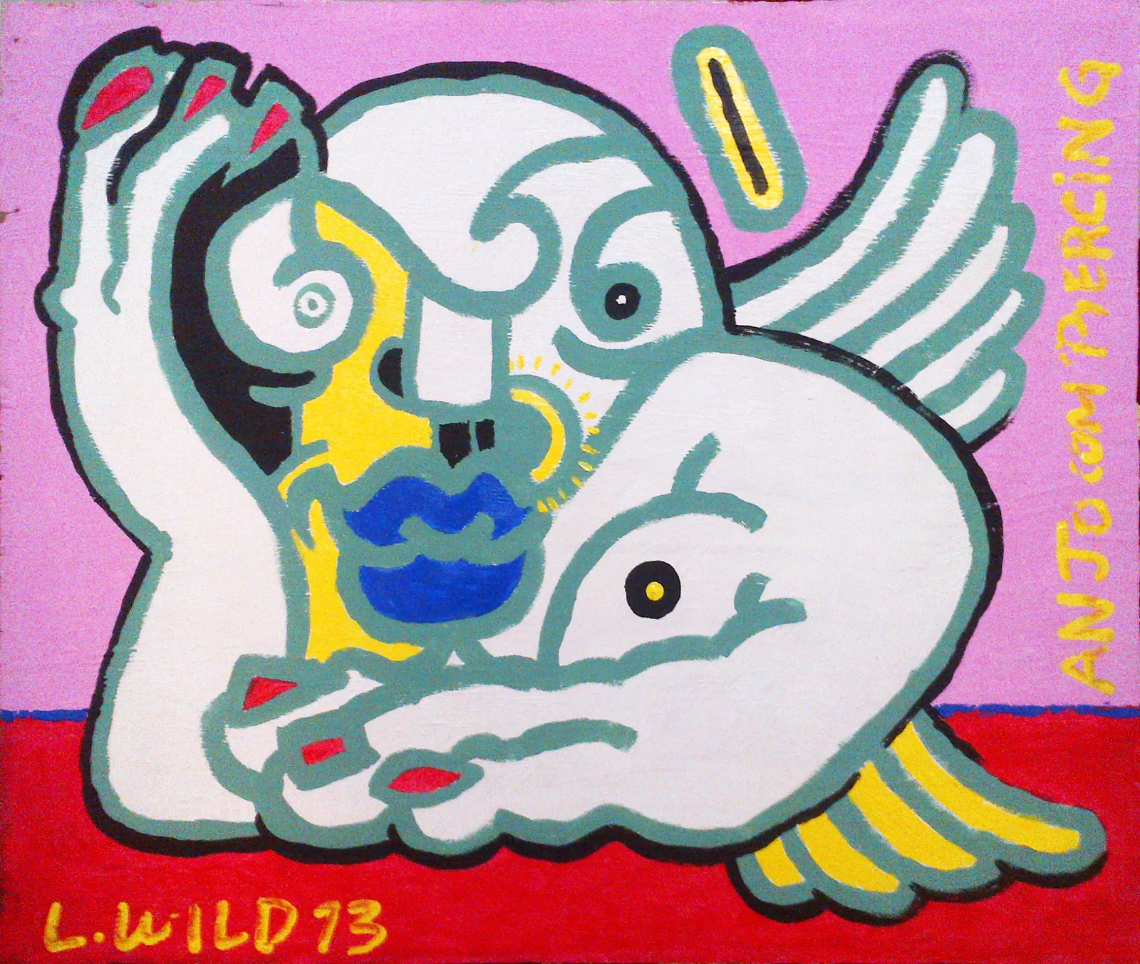 Anjo com piercing, 2013 - 55 x 66 cm - Acrílica sobre madeira