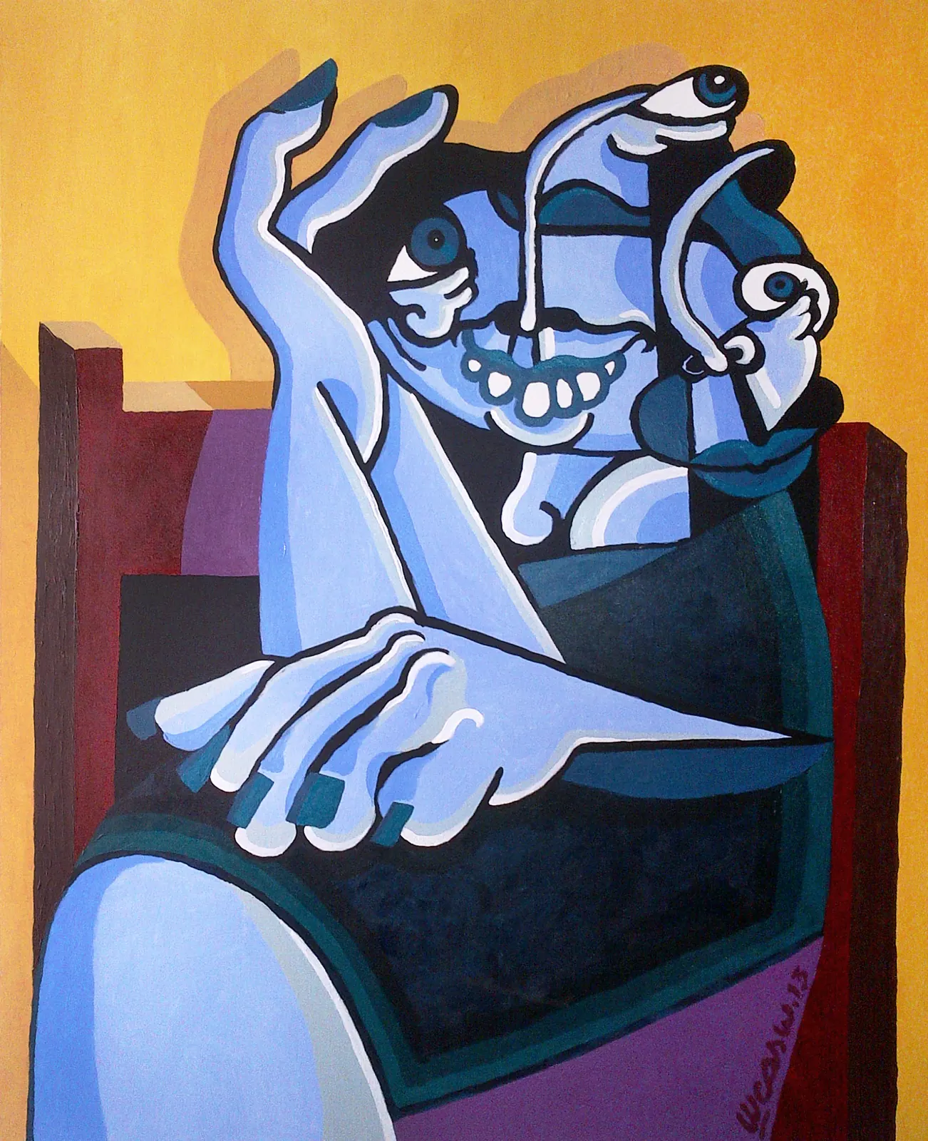 Homem saudoso sentado, 2013 - 80 x 100 cm - Acrílica sobre tela