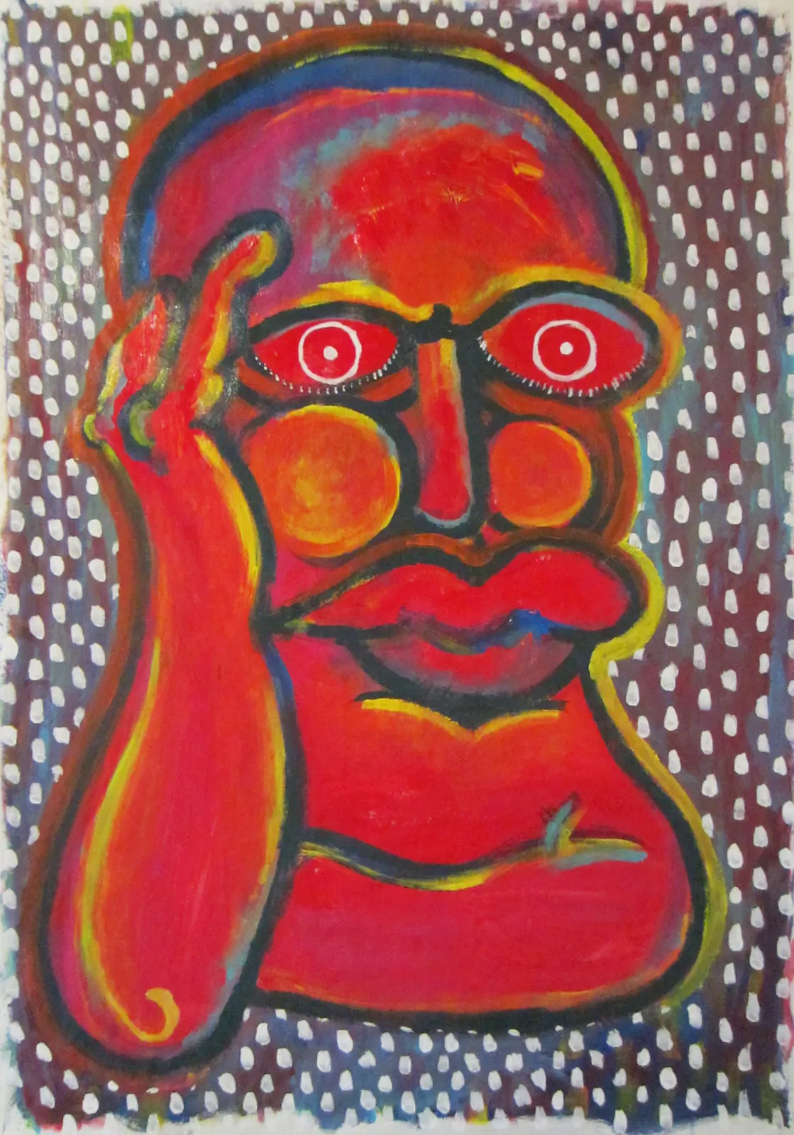 Auto-retrato, 2012 - 69 x 90 cm - Acrílica sobre papel vegetal